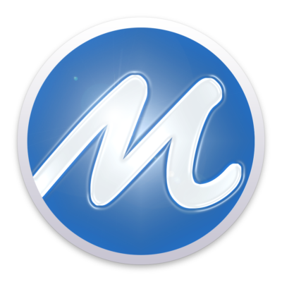 M in blue circle logo